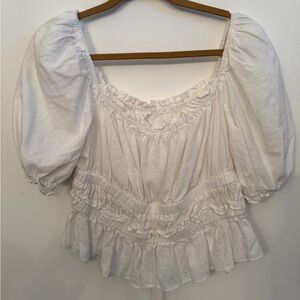 Chic Cream Puff Sleeve Blouse